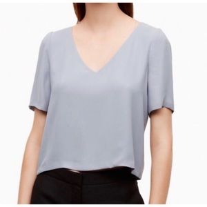 Lilac grey randy blouse from aritzia babaton